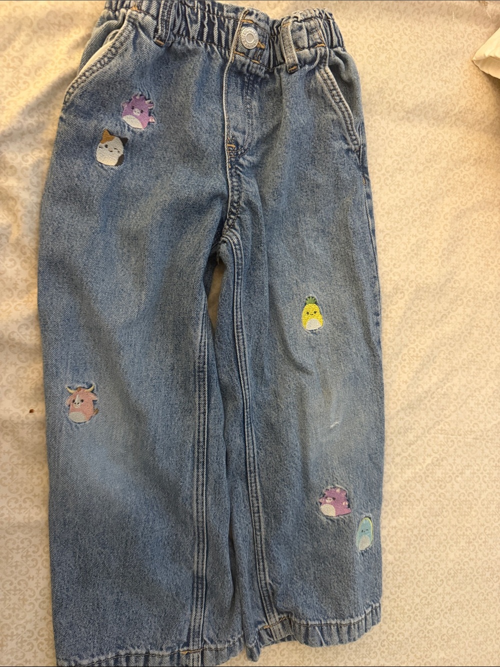 H&M Light Blue Kids Denim Jeans with Cute Character Patches
